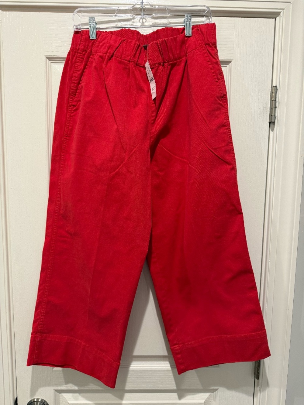 J. Crew Pull On Wide Leg Chino Pant Elastic Waist, NWT, Petite Large